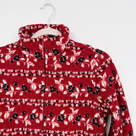 Red Holiday Zip Up Sweater - Picture 4 of 4